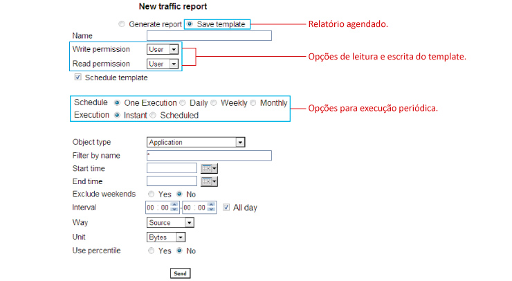 Figura 4: Opções para agendamento de um relatório no TRAFip.