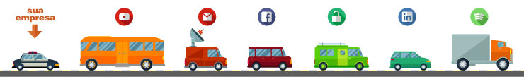 Figura 1: Ilustração de um trânsito engarrafado, com a simulação de carros como aplicações da rede