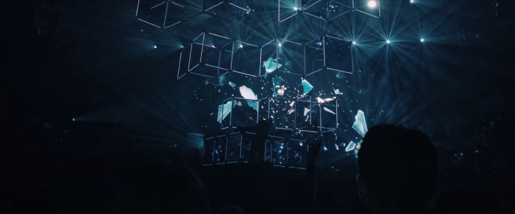 Geometric shape on a digital stage