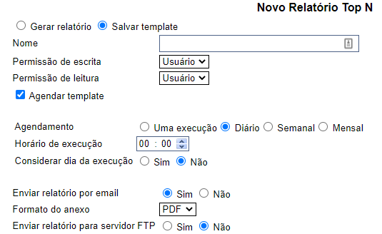 Agendamento de relatórios no TRAFip