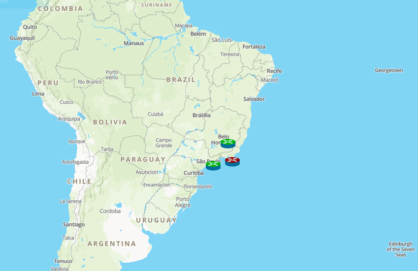 Mapa en el modo de visualización GIS