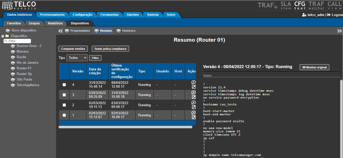 Versiones de configuraciones en el CFGtool a través de scripts en LUA