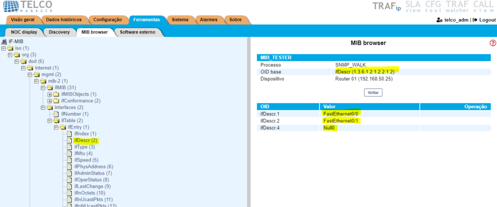 SNMP WALK - MIB SLAview browser